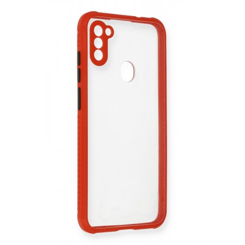 Newface Samsung Galaxy A11 Kılıf Miami Şeffaf Silikon - Kırmızı Newface Samsung Galaxy A11 Kılıf Miami Şeffaf Silikon - Kırmızı