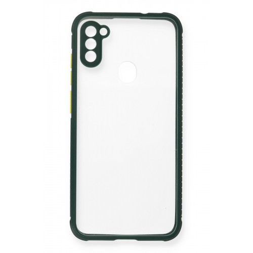 Newface Samsung Galaxy M11 Kılıf Miami Şeffaf Silikon - Koyu Yeşil Newface Samsung Galaxy M11 Kılıf Miami Şeffaf Silikon - Koyu Yeşil