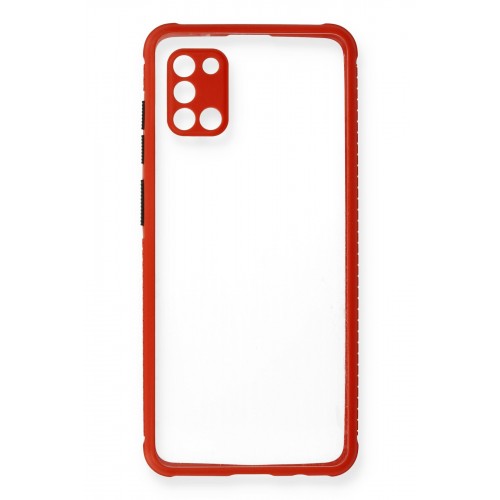 Newface Samsung Galaxy A31 Kılıf Miami Şeffaf Silikon - Kırmızı Newface Samsung Galaxy A31 Kılıf Miami Şeffaf Silikon - Kırmızı