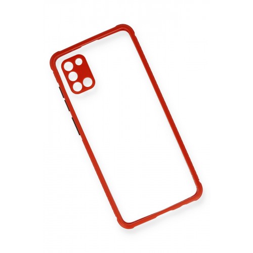 Newface Samsung Galaxy A31 Kılıf Miami Şeffaf Silikon - Kırmızı Newface Samsung Galaxy A31 Kılıf Miami Şeffaf Silikon - Kırmızı