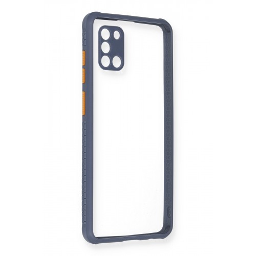 Newface Samsung Galaxy A31 Kılıf Miami Şeffaf Silikon  - Gri