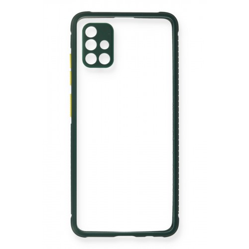 Newface Samsung Galaxy A71 Kılıf Miami Şeffaf Silikon - Koyu Yeşil Newface Samsung Galaxy A71 Kılıf Miami Şeffaf Silikon - Koyu Yeşil