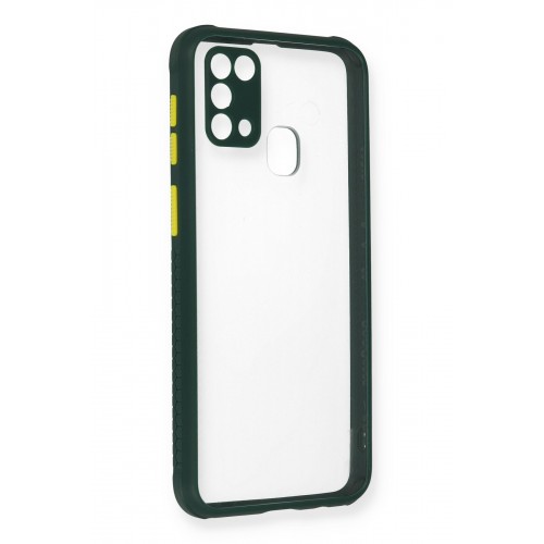 Newface Samsung Galaxy M31 Kılıf Miami Şeffaf Silikon - Koyu Yeşil Newface Samsung Galaxy M31 Kılıf Miami Şeffaf Silikon - Koyu Yeşil