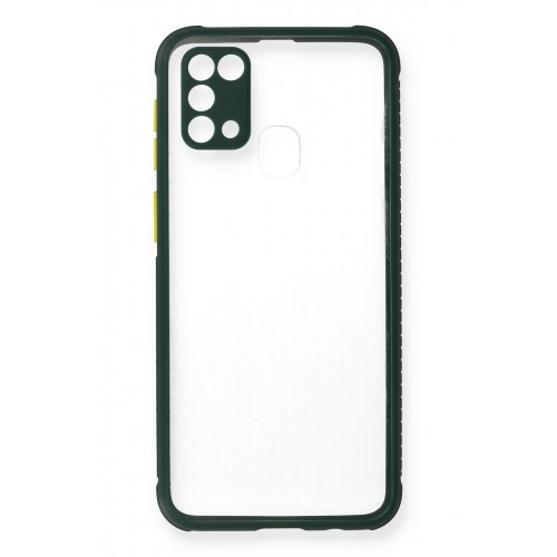 Newface Samsung Galaxy M31 Kılıf Miami Şeffaf Silikon - Koyu Yeşil Newface Samsung Galaxy M31 Kılıf Miami Şeffaf Silikon - Koyu Yeşil