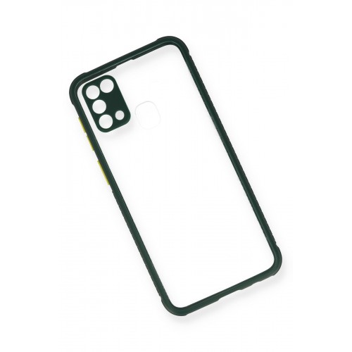 Newface Samsung Galaxy M31 Kılıf Miami Şeffaf Silikon - Koyu Yeşil Newface Samsung Galaxy M31 Kılıf Miami Şeffaf Silikon - Koyu Yeşil