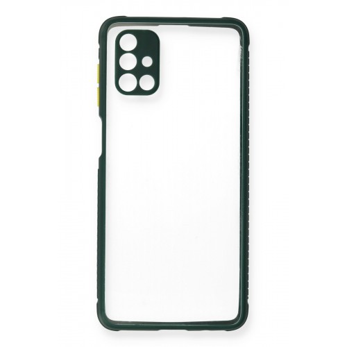 Newface Samsung Galaxy M51 Kılıf Miami Şeffaf Silikon - Koyu Yeşil Newface Samsung Galaxy M51 Kılıf Miami Şeffaf Silikon - Koyu Yeşil