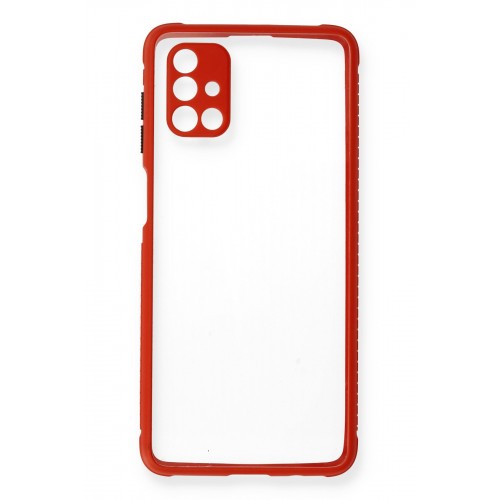 Newface Samsung Galaxy M51 Kılıf Miami Şeffaf Silikon - Kırmızı Newface Samsung Galaxy M51 Kılıf Miami Şeffaf Silikon - Kırmızı