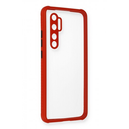 Newface Xiaomi Mi Note 10 Lite Kılıf Miami Şeffaf Silikon - Kırmızı Newface Xiaomi Mi Note 10 Lite Kılıf Miami Şeffaf Silikon - Kırmızı