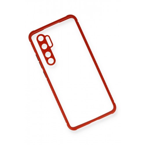 Newface Xiaomi Mi Note 10 Lite Kılıf Miami Şeffaf Silikon - Kırmızı Newface Xiaomi Mi Note 10 Lite Kılıf Miami Şeffaf Silikon - Kırmızı