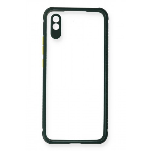 Newface Xiaomi Redmi 9A Kılıf Miami Şeffaf Silikon - Koyu Yeşil Newface Xiaomi Redmi 9A Kılıf Miami Şeffaf Silikon - Koyu Yeşil