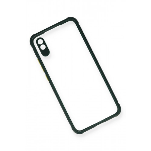 Newface Xiaomi Redmi 9A Kılıf Miami Şeffaf Silikon - Koyu Yeşil Newface Xiaomi Redmi 9A Kılıf Miami Şeffaf Silikon - Koyu Yeşil