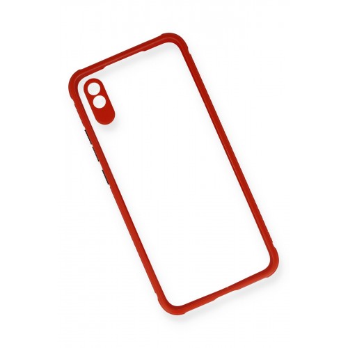 Newface Xiaomi Redmi 9A Kılıf Miami Şeffaf Silikon - Kırmızı Newface Xiaomi Redmi 9A Kılıf Miami Şeffaf Silikon - Kırmızı