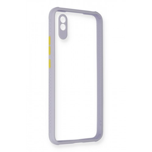 Newface Xiaomi Redmi 9A Kılıf Miami Şeffaf Silikon  - Lila