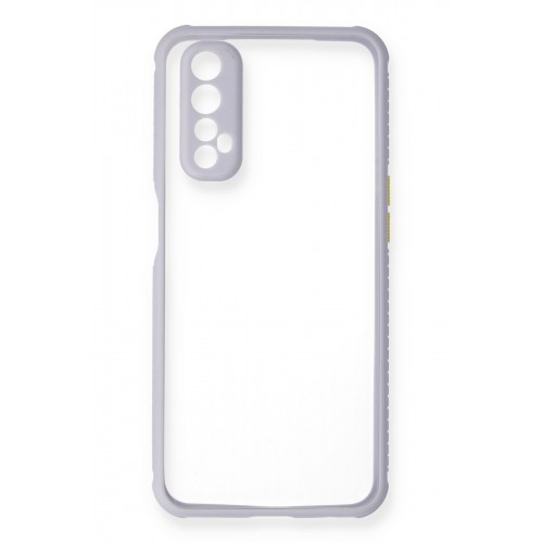 Newface Realme 7 Kılıf Miami Şeffaf Silikon - Lila Newface Realme 7 Kılıf Miami Şeffaf Silikon - Lila