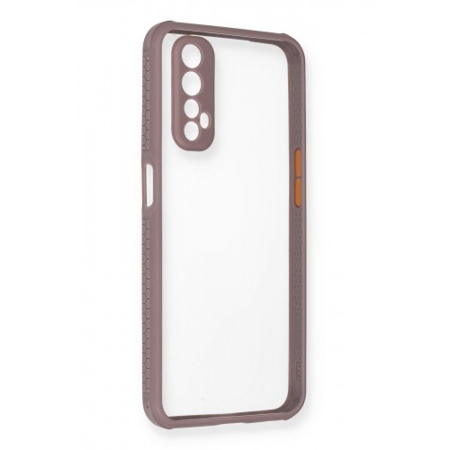Newface Realme 7 Kılıf Miami Şeffaf Silikon  - Açık Mor