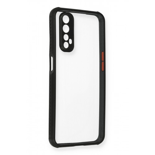 Newface Realme 7 Kılıf Miami Şeffaf Silikon  - Siyah
