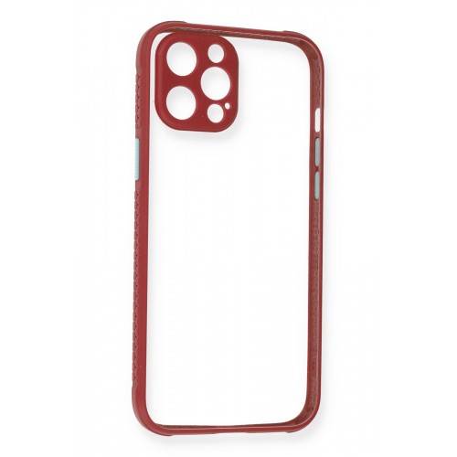 Newface iPhone 12 Pro Kılıf Miami Şeffaf Silikon  - Fuşya