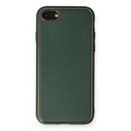 Newface iPhone 8 Kılıf Coco Deri Silikon Kapak - Yeşil