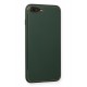 Newface iPhone 7 Plus Kılıf Coco Deri Silikon Kapak - Yeşil
