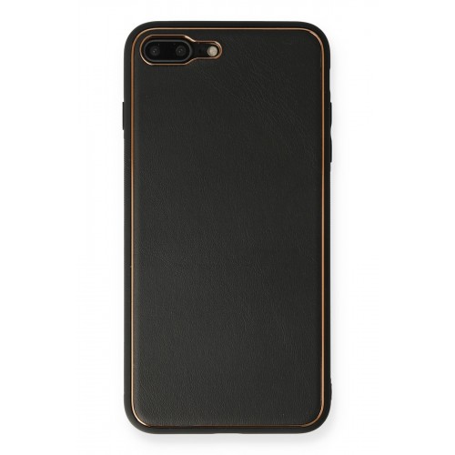 Newface iPhone 7 Plus Kılıf Coco Deri Silikon Kapak - Siyah