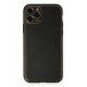 Newface iPhone 11 Pro Max Kılıf Coco Deri Silikon Kapak - Siyah
