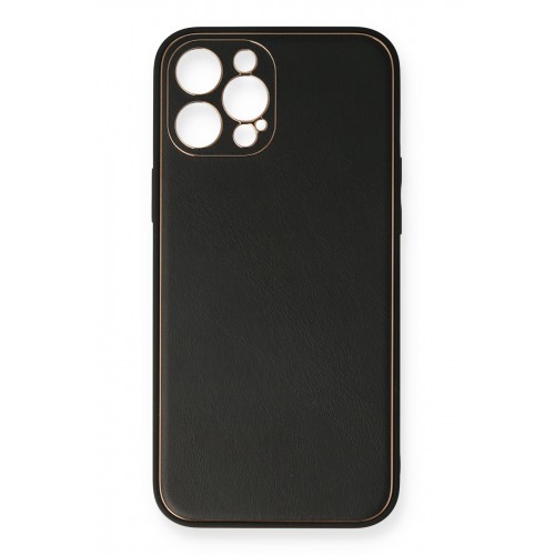 Newface iPhone 12 Pro Kılıf Coco Deri Silikon Kapak - Siyah