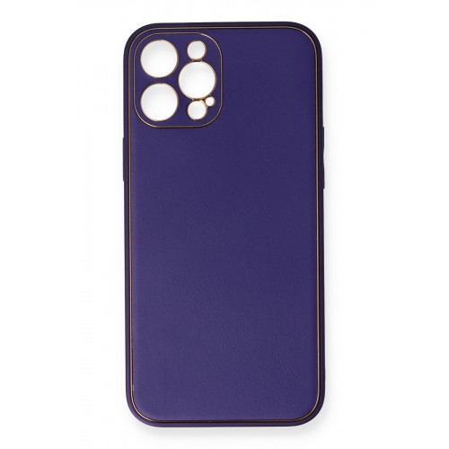 Newface iPhone 12 Pro Kılıf Coco Deri Silikon Kapak - Mor