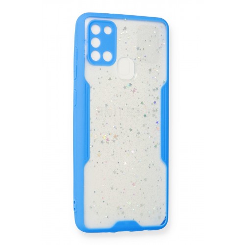 Newface Samsung Galaxy A21S Kılıf Platin Simli Silikon - Mavi Newface Samsung Galaxy A21S Kılıf Platin Simli Silikon - Mavi