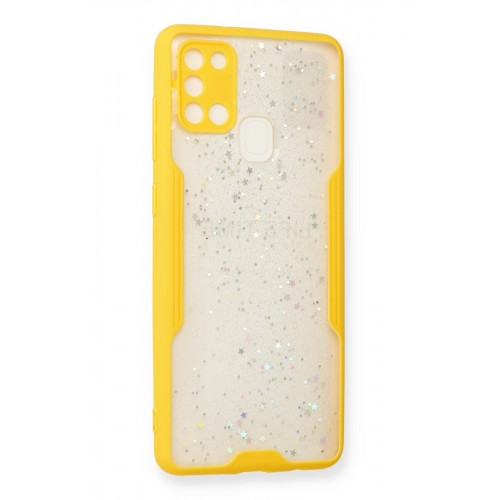 Newface Samsung Galaxy A21S Kılıf Platin Simli Silikon - Sarı Newface Samsung Galaxy A21S Kılıf Platin Simli Silikon - Sarı