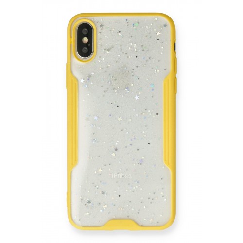 Newface iPhone XS Max Kılıf Platin Simli Silikon - Sarı Newface iPhone XS Max Kılıf Platin Simli Silikon - Sarı