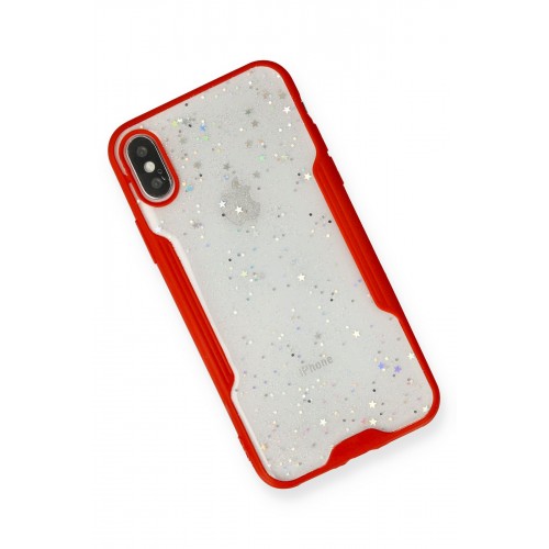 Newface iPhone XS Max Kılıf Platin Simli Silikon - Kırmızı Newface iPhone XS Max Kılıf Platin Simli Silikon - Kırmızı