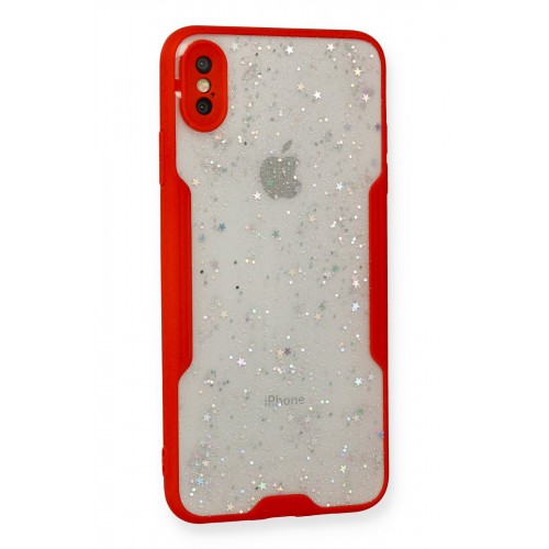 Newface iPhone XS Max Kılıf Platin Simli Silikon - Kırmızı Newface iPhone XS Max Kılıf Platin Simli Silikon - Kırmızı