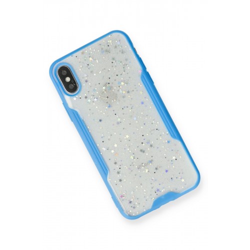 Newface iPhone XS Max Kılıf Platin Simli Silikon - Mavi Newface iPhone XS Max Kılıf Platin Simli Silikon - Mavi