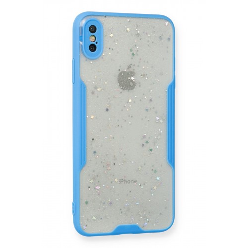 Newface iPhone XS Max Kılıf Platin Simli Silikon - Mavi Newface iPhone XS Max Kılıf Platin Simli Silikon - Mavi