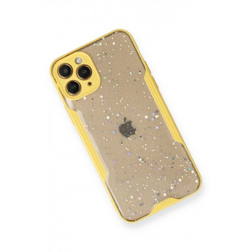 Newface iPhone 11 Pro Max Kılıf Platin Simli Silikon - Sarı Newface iPhone 11 Pro Max Kılıf Platin Simli Silikon - Sarı