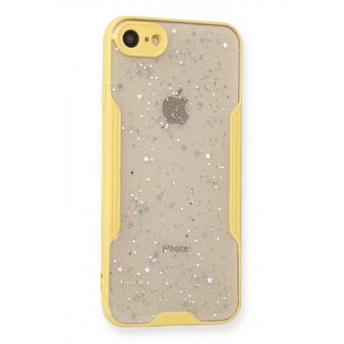 Newface iPhone 7 Kılıf Platin Simli Silikon - Sarı Newface iPhone 7 Kılıf Platin Simli Silikon - Sarı