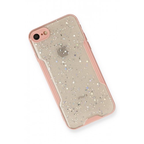 Newface iPhone 8 Kılıf Platin Simli Silikon - Pembe Newface iPhone 8 Kılıf Platin Simli Silikon - Pembe