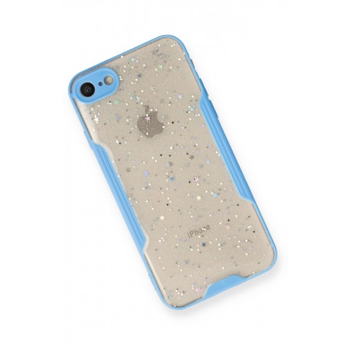 Newface iPhone 8 Kılıf Platin Simli Silikon - Mavi Newface iPhone 8 Kılıf Platin Simli Silikon - Mavi