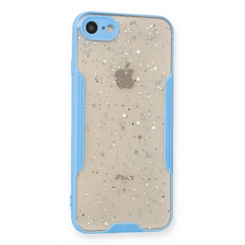 Newface iPhone 8 Kılıf Platin Simli Silikon - Mavi Newface iPhone 8 Kılıf Platin Simli Silikon - Mavi