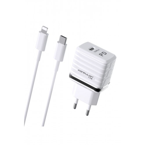 Konfulon C32D 20W PD Şarj Cihazı DC13 3A Lightning Kablo iphone Uyumlu Konfulon C32D 20W PD Şarj Cihazı DC13 3A Lightning Kablo iphone Uyumlu