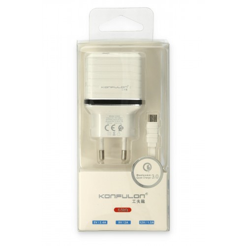 Konfulon C32Q 3.0 Quick Micro USB Seyahat Şarj Cihazı Konfulon C32Q 3.0 Quick Micro USB Seyahat Şarj Cihazı