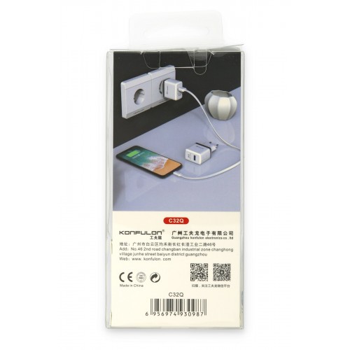 Konfulon C32Q 3.0 Quick Micro USB Seyahat Şarj Cihazı Konfulon C32Q 3.0 Quick Micro USB Seyahat Şarj Cihazı