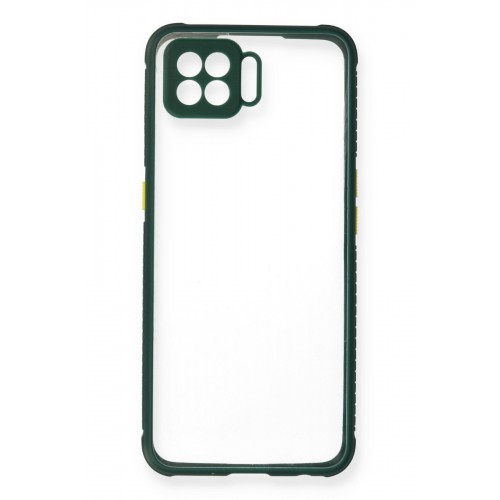 Newface Oppo Reno 4 Lite Kılıf Miami Şeffaf Silikon - Koyu Yeşil Newface Oppo Reno 4 Lite Kılıf Miami Şeffaf Silikon - Koyu Yeşil