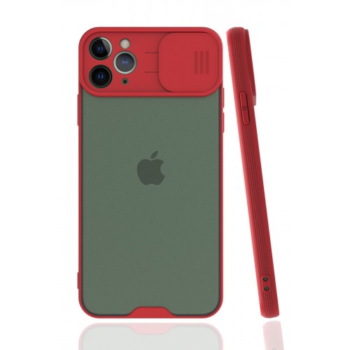 Newface iPhone 11 Pro Kılıf Platin Kamera Koruma Silikon - Kırmızı