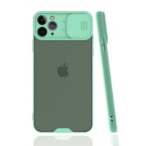 Newface iPhone 11 Pro Max Kılıf Platin Kamera Koruma Silikon - Açık Yeşil