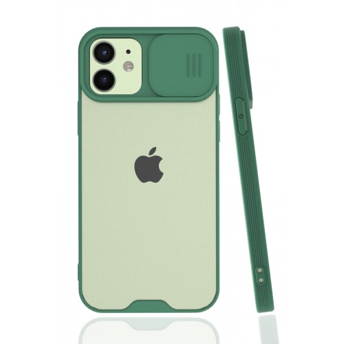 Newface iPhone 12 Kılıf Platin Kamera Koruma Silikon - Yeşil