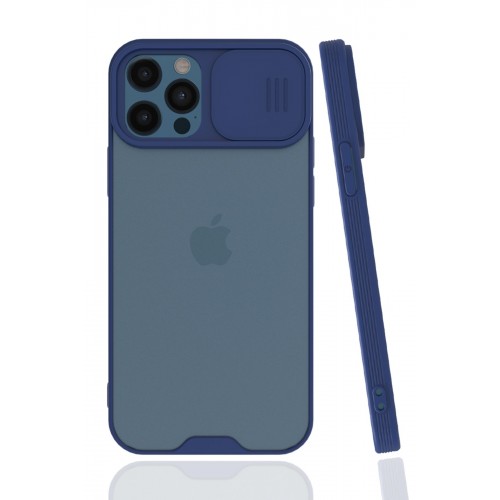 Newface iPhone 12 Pro Kılıf Platin Kamera Koruma Silikon - Lacivert