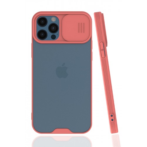 Newface iPhone 12 Pro Max Kılıf Platin Kamera Koruma Silikon - Pembe