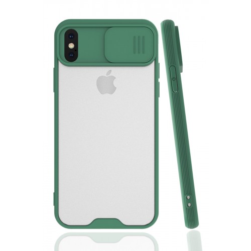 Newface iPhone X Kılıf Platin Kamera Koruma Silikon - Yeşil Newface iPhone X Kılıf Platin Kamera Koruma Silikon - Yeşil