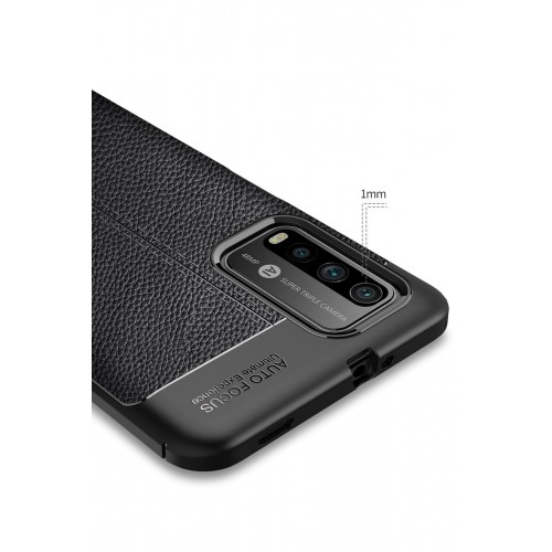 Newface Xiaomi Pocophone M3 Kılıf Focus Derili Silikon - Siyah Newface Xiaomi Pocophone M3 Kılıf Focus Derili Silikon - Siyah